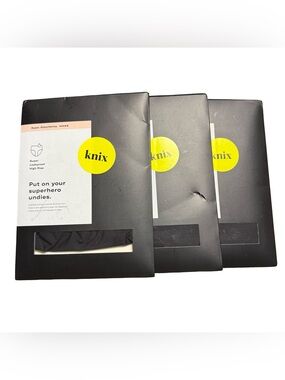 Knix Super Leakproof High Rise Underwear Set of 3 Black Sz Medium NWT new